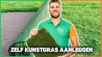 tuin aanleggen met kunstgras