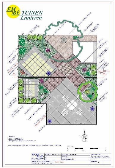 tuinontwerp brede ondiepe tuin