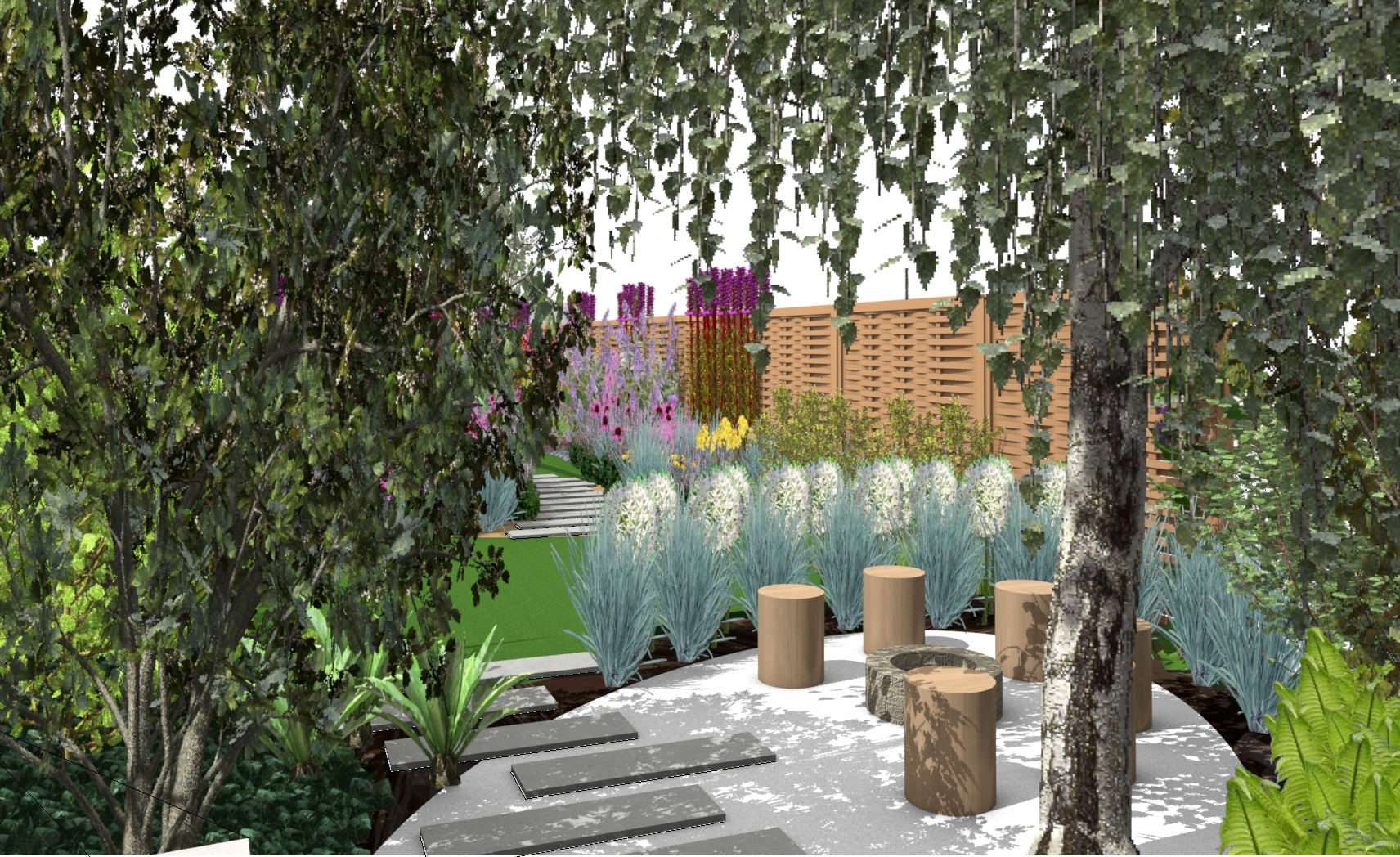 lange smalle tuin ontwerp
