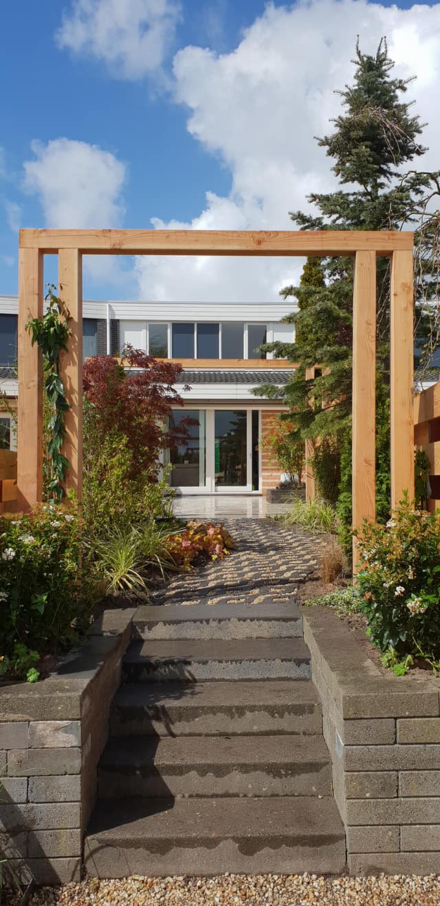 tuinontwerp lange diepe tuin